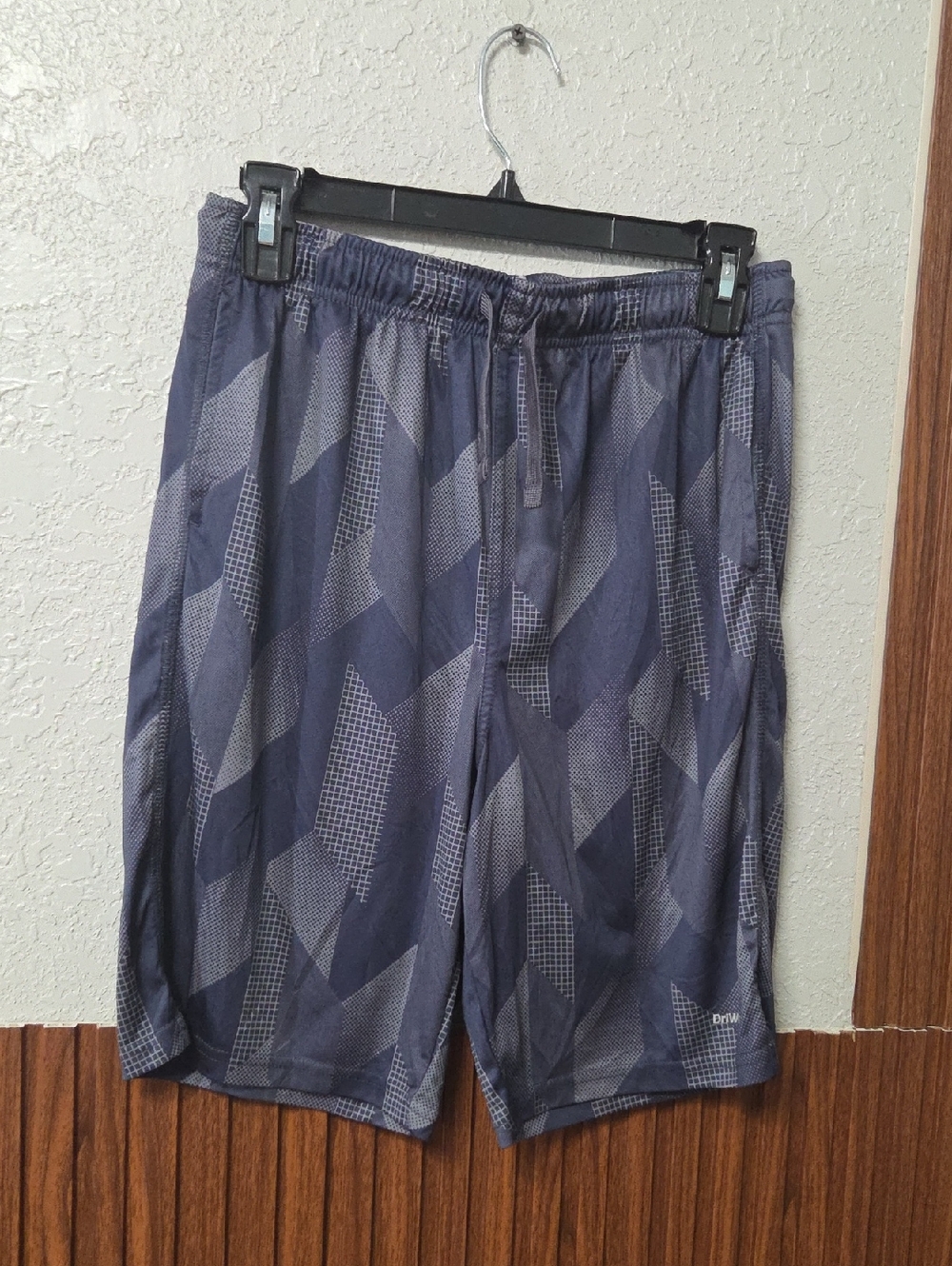 Athletic Works Gray and Navy Geometric Boys' Athletic Shorts